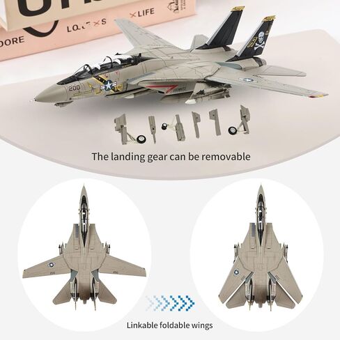 مقياس 1:100 F-14 F-14A نموذج طائرة مقاتلة معدنية جولي روجر نماذج طائرات عسكرية مصبوبة للتجميع أو الهدايا in Kuwait