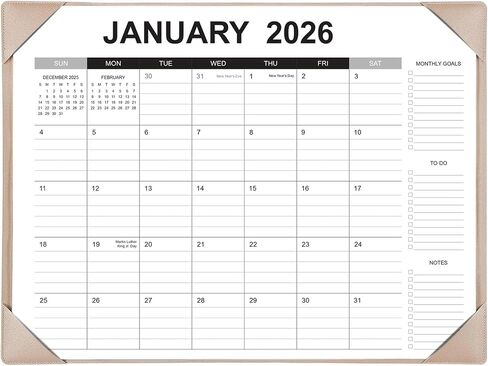 Desk Calendar 2026-2027 with Desk Mat – 22" x 17" Large Desk Pad Calendar Runs from January 2026 to June 2027, Office Supplies Desktop Monthly Calendar for Home & Office in Saudi Arabia