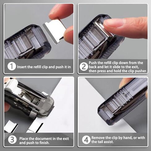 Reusable Push Clip, Document Clip Holder Stapler Binding Paper Office Supplies,Black in Saudi Arabia
