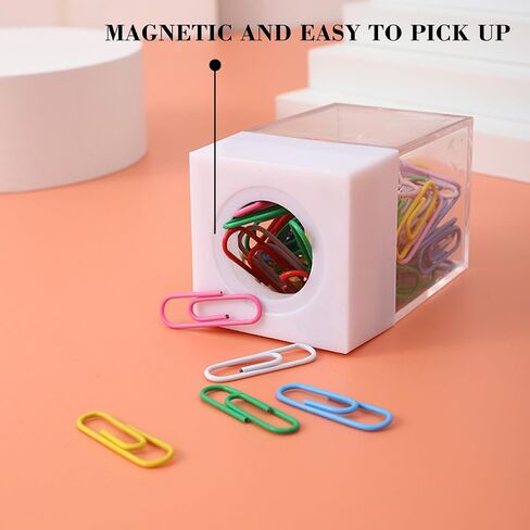 Magnetic Paper Clip Dispenser Holder – Compact Desk Organizer for Office or Home – Easy-to-Use Paperclip Dispenser (1 Piece) in Saudi Arabia