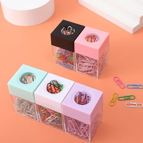 Magnetic Paper Clip Dispenser Holder – Compact Desk Organizer for Office or Home – Easy-to-Use Paperclip Dispenser (1 Piece) in Saudi Arabia