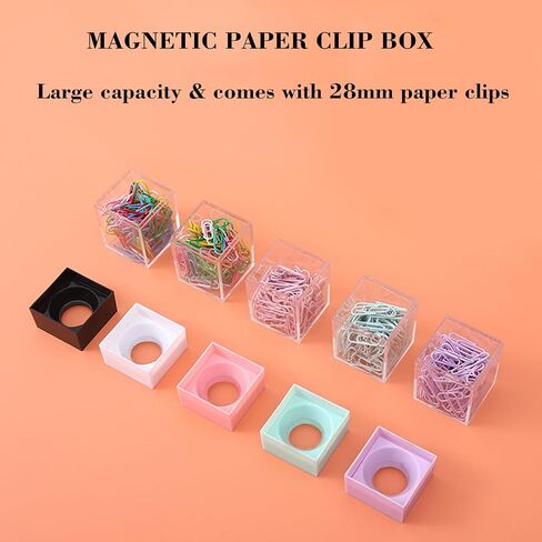 Magnetic Paper Clip Dispenser Holder – Compact Desk Organizer for Office or Home – Easy-to-Use Paperclip Dispenser (1 Piece) in Saudi Arabia