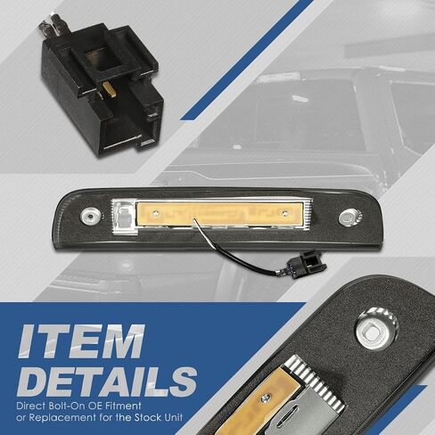 Auto Dynasty Full LED 3rd Third Tail Brake Light Rear Center High Mount Stop Lamp Compatible with Dodge Nitro 2007-2012, Chrome Housing Smoked Lens in Saudi Arabia