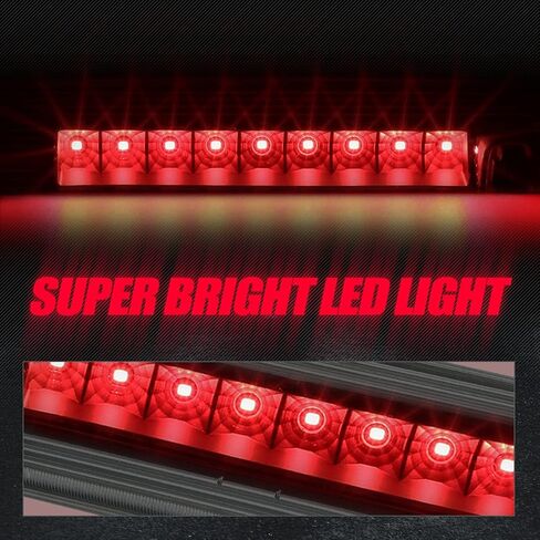 Auto Dynasty Full LED 3rd Third Tail Brake Light Rear Center High Mount Stop Lamp Compatible with Dodge Nitro 2007-2012, Chrome Housing Smoked Lens in Saudi Arabia