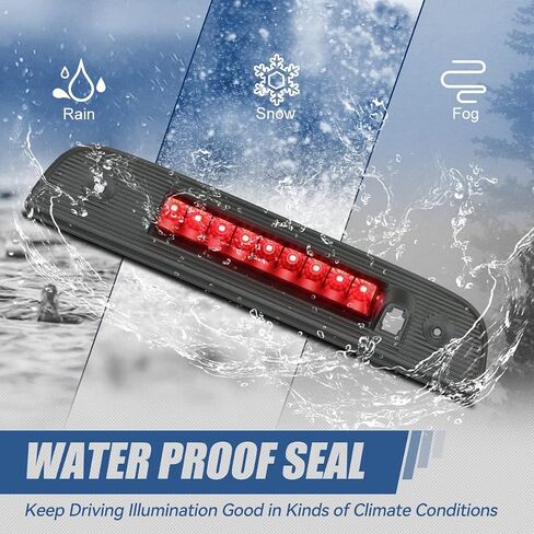 Auto Dynasty Full LED 3rd Third Tail Brake Light Rear Center High Mount Stop Lamp Compatible with Dodge Nitro 2007-2012, Chrome Housing Smoked Lens in Saudi Arabia