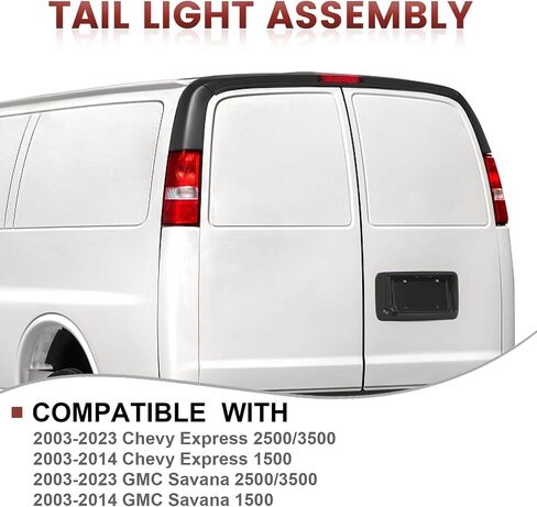 مجموعة مصابيح الذيل طراز OE متوافق مع 2003-2014 Chevy Express 1500 2003-2023 GMC Savana شيفروليه Express 2500 3500 استبدال المصابيح الخلفية لـ 84216114 23338319 84639024 23338320 in Saudi Arabia