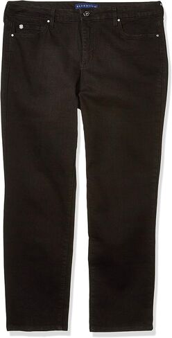 بنطلون جينز Mandie Signature Fit للسيدات من Bandolino ذو ساق مستقيمة عالية الارتفاع، Nightfall، 16 عادي in Kuwait