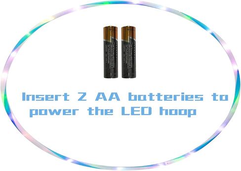 طوق LED لتمارين الرقص للأطفال والبالغين والأطفال، معدات اللياقة البدنية لفقدان الوزن وأضواء متغيرة اللون، هدية حلقية (تحتاج إلى بطاريتين AA. غير متضمنة) in Saudi Arabia