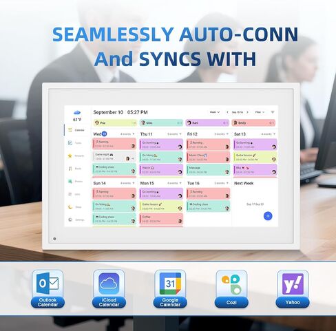 Calendar Digital 10.1 Inch, Digital Frame Combined Smart Touch Screen Electronic Wall Planner Family Organizer Chore for Family Schedules Gift for Mother Mom Women Grandpa in Kuwait