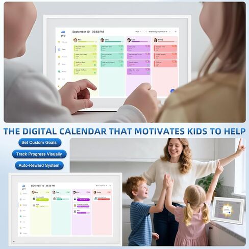 Calendar Digital 10.1 Inch, Digital Frame Combined Smart Touch Screen Electronic Wall Planner Family Organizer Chore for Family Schedules Gift for Mother Mom Women Grandpa in Kuwait