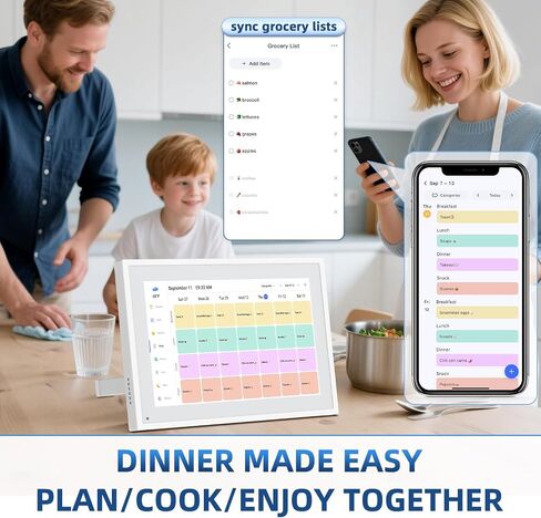 Calendar Digital 10.1 Inch, Digital Frame Combined Smart Touch Screen Electronic Wall Planner Family Organizer Chore for Family Schedules Gift for Mother Mom Women Grandpa in Kuwait
