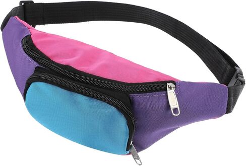 مجموعة فاني نيون راف فاني من الثمانينيات مع جيبين، وحقائب خصر بحزام ريترو للنساء والرجال، وإكسسوارات ملونة من الثمانينيات بالإضافة إلى حقيبة حزام بحجم كبير للركض والسفر وحفلات العطلات والمهرجانات in Kuwait