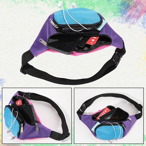 مجموعة فاني نيون راف فاني من الثمانينيات مع جيبين، وحقائب خصر بحزام ريترو للنساء والرجال، وإكسسوارات ملونة من الثمانينيات بالإضافة إلى حقيبة حزام بحجم كبير للركض والسفر وحفلات العطلات والمهرجانات in Kuwait