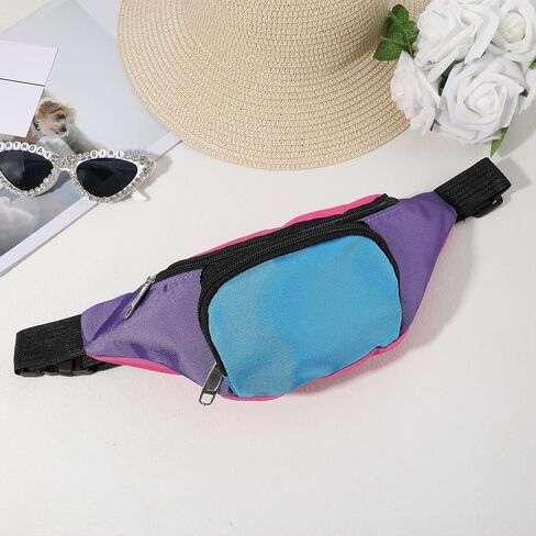 مجموعة فاني نيون راف فاني من الثمانينيات مع جيبين، وحقائب خصر بحزام ريترو للنساء والرجال، وإكسسوارات ملونة من الثمانينيات بالإضافة إلى حقيبة حزام بحجم كبير للركض والسفر وحفلات العطلات والمهرجانات in Kuwait