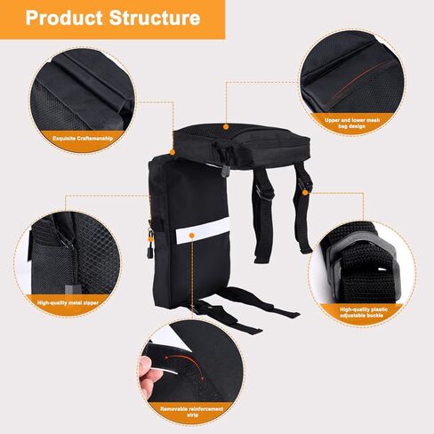 ATV Fender Bags, 2-Pack Motorcycle Tank Saddlebags, Universal Rear Storage Tool Bags for UTV Dirt Bike (Black) in Saudi Arabia