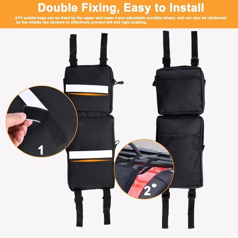 ATV Fender Bags, 2-Pack Motorcycle Tank Saddlebags, Universal Rear Storage Tool Bags for UTV Dirt Bike (Black) in Saudi Arabia