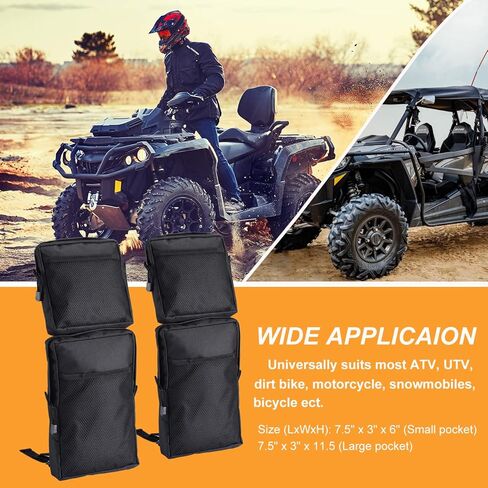 ATV Fender Bags, 2-Pack Motorcycle Tank Saddlebags, Universal Rear Storage Tool Bags for UTV Dirt Bike (Black) in Saudi Arabia