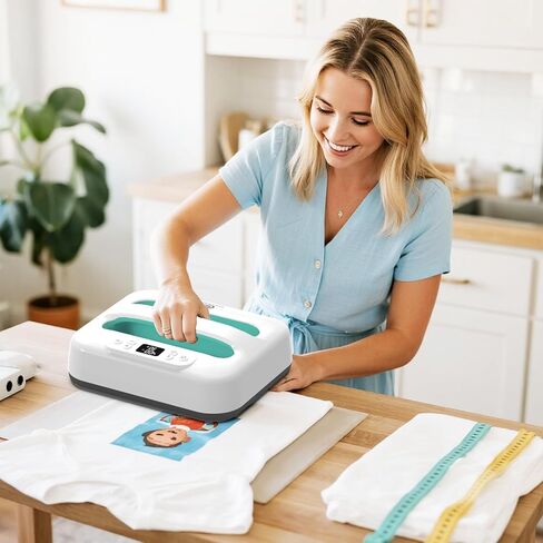 ماكينة ضغط حراري مقاس 12 × 10 بوصة، ماكينة ضغط حراري محمولة وسهلة (أبيض) in Kuwait