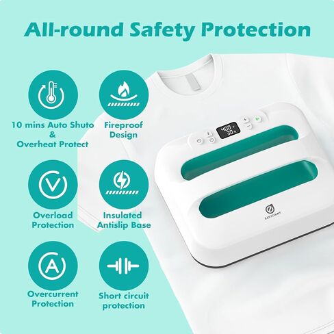 ماكينة ضغط حراري مقاس 12 × 10 بوصة، ماكينة ضغط حراري محمولة وسهلة (أبيض) in Kuwait