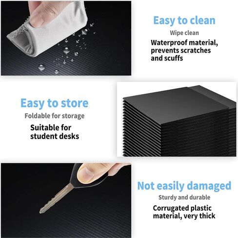 2 Pack Black Desk Dividers for Students, Waterproof Plastic Study Boards, Durable Exam Dividers, Classroom Privacy Shields, Student Privacy Folders, Perfect for School Supplies in Saudi Arabia