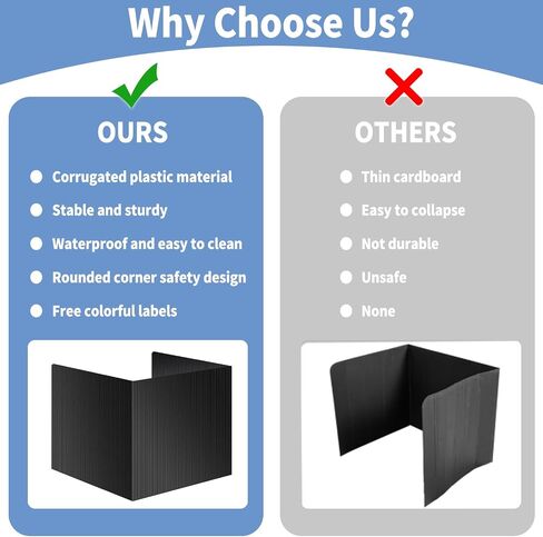 2 Pack Black Desk Dividers for Students, Waterproof Plastic Study Boards, Durable Exam Dividers, Classroom Privacy Shields, Student Privacy Folders, Perfect for School Supplies in Saudi Arabia
