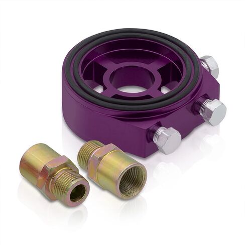 AJP Distributors Universal JDM Anodized Purple M20 X 1.5 Aluminum Oil Gauge Filter Adapter Sandwich Plate Set in Saudi Arabia