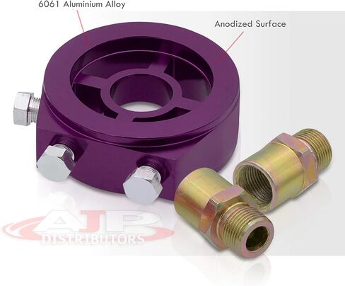 AJP Distributors Universal JDM Anodized Purple M20 X 1.5 Aluminum Oil Gauge Filter Adapter Sandwich Plate Set in Saudi Arabia