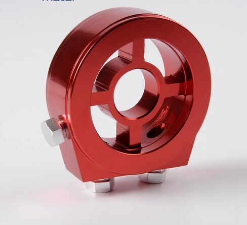 PIT66 Universal M20 X 1.5 Racing Sport Aluminum Oil/Gauge Filter Sandwich Adapter Plate Kit Red in Saudi Arabia