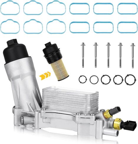 Youxmoto 5184294AE Engine Oil Cooler and Oil Filter Housing Adapter Assembly, Fit 2011 2012 2013 for Chrysler 200 300, for Dodge Charger Journey Caravan Durango, For Jeep Wrangler 3.6L V6 in Saudi Arabia