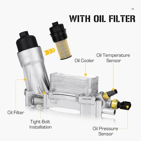 Youxmoto 5184294AE Engine Oil Cooler and Oil Filter Housing Adapter Assembly, Fit 2011 2012 2013 for Chrysler 200 300, for Dodge Charger Journey Caravan Durango, For Jeep Wrangler 3.6L V6 in Saudi Arabia