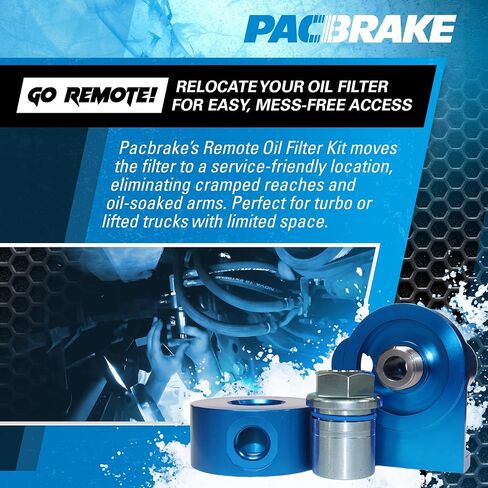 مجموعة نقل فلتر الزيت Pacbrake HP10589 تناسب محركات الكمون 3.9 لتر / 5.9 لتر (1 1/8-16 خيوط فلتر الزيت للأمم المتحدة) | يتضمن أجهزة التثبيت | تصميم مريح | البناء الثقيلة in Saudi Arabia