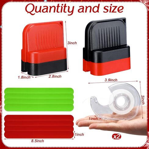 12pcs Gift Wrapping Paper Cutter Tools Including 2 Wrapping Paper Cutter with Wheels, 2 Tape Dispenser Dual Use with Tapes, 8 Roll Holders for Christmas Gift Organization and Giving Home Office in Saudi Arabia