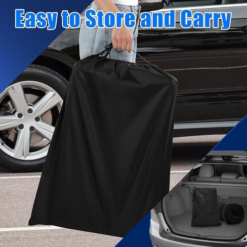 سجادة زاحفة متدحرجة، 60 بوصة × 28 بوصة تحت سجادة إصلاح السيارة مع حقيبة تخزين، سجادة ميكانيكية محمولة لتخليص منخفض تعمل على الأسطح غير المستوية، زاحف سيارات أسود in Kuwait