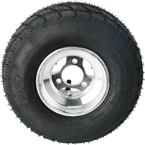 إطارات وإطارات Go Kart مقاس 10x4.50-5، وعجلات عربة Go مقاس 10x4.5-5 بوصة 10x4.50x5، مع 3 محاور عجلات محورية 17T، لعربة السباق Go Cart Karting ATV UTV Golf Cart Mini Bike Dune Buggy 4 عجلات (إطار المطر) in Kuwait
