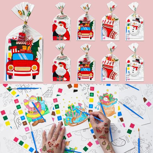 هدايا حفلات عيد الميلاد للأطفال، 120 قطعة من كتب التلوين المائية و320 قطعة من الوشم المؤقت بالجملة لحقائب الهدايا التذكارية وجوائز الفصول الدراسية وهدايا عيد الميلاد لمستلزمات حفلات الأطفال in Kuwait