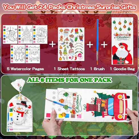 هدايا حفلات عيد الميلاد للأطفال، 120 قطعة من كتب التلوين المائية و320 قطعة من الوشم المؤقت بالجملة لحقائب الهدايا التذكارية وجوائز الفصول الدراسية وهدايا عيد الميلاد لمستلزمات حفلات الأطفال in Kuwait