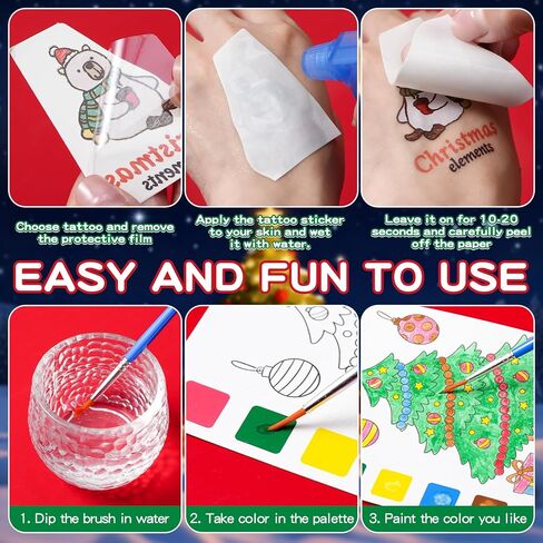 هدايا حفلات عيد الميلاد للأطفال، 120 قطعة من كتب التلوين المائية و320 قطعة من الوشم المؤقت بالجملة لحقائب الهدايا التذكارية وجوائز الفصول الدراسية وهدايا عيد الميلاد لمستلزمات حفلات الأطفال in Kuwait