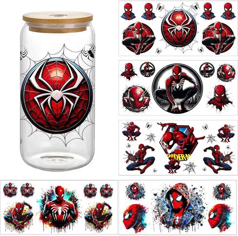 5 Sheets UV DTF Cup Wraps for 16oz Cup, Waterproof Tumbler Decal Stickers for Glass Cups, DIY Heat Transfer Vinyl Stickers for Cups in Saudi Arabia