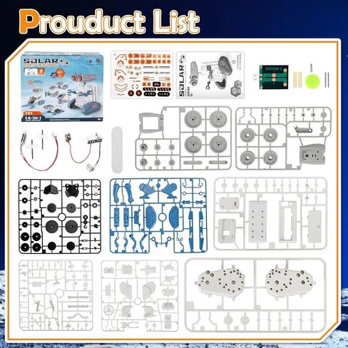روبوت يعمل بالطاقة الشمسية 14 في 1، مجموعات بناء روبوت STEM للأطفال من عمر 8 إلى 12 عامًا، مجموعة روبوتية تعمل بالطاقة الشمسية والبطارية لهدايا عيد ميلاد الأطفال مع 191 قطعة in Kuwait