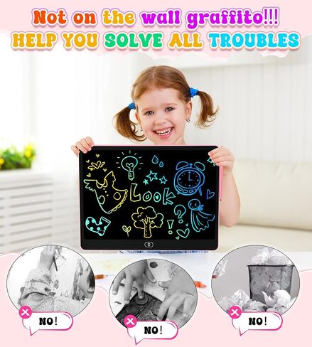 LCD Writing Tablet for Kids, 16 Inch Colorful Doodle Board Drawing Tablets, Toddler Educational Learning Toys for 3 4 5 6 7 8 Year Old Boys Girls Birthday Christmas Gift in Saudi Arabia
