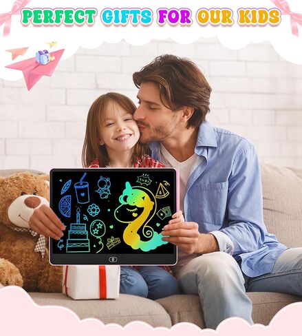 LCD Writing Tablet for Kids, 16 Inch Colorful Doodle Board Drawing Tablets, Toddler Educational Learning Toys for 3 4 5 6 7 8 Year Old Boys Girls Birthday Christmas Gift in Saudi Arabia