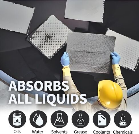 Oil Absorbent Pads - 15.8 x 19.7 Inch-Universal Leak, Drip, and Spill Control, Garage Absorbent Mat for Oil Water, Ideal for Extra-Heavy Spills 100 Pcs in Saudi Arabia