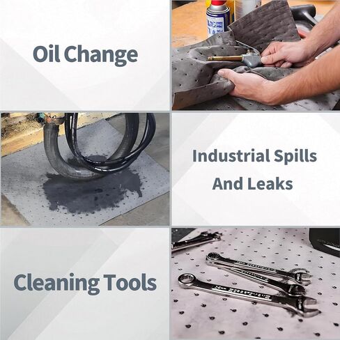 Oil Absorbent Pads - 15.8 x 19.7 Inch-Universal Leak, Drip, and Spill Control, Garage Absorbent Mat for Oil Water, Ideal for Extra-Heavy Spills 100 Pcs in Saudi Arabia