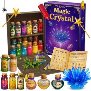 AMIZEY Potion Making Kit for Kids – 20 Bottles with Magic Growing Crystal, Arts and Crafts for Kids Ages, Halloween & Christmas Decorations Gifts for Girls Ages 6-12 (Magic Growing Crystal) in Saudi Arabia