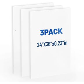 Foam Board 24 x 36 in, 3/16" (5mm) - 3 Pack, White Poster Board, Double Sided Sign Board Foam Board for Mounting, Crafts, Paintings, Art, Display. in Saudi Arabia