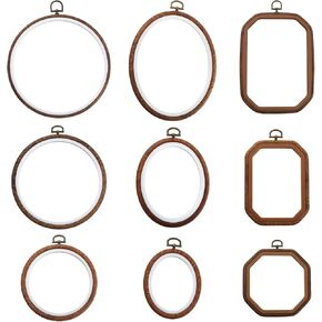 مجموعة إطارات غرز متقاطعة كلاسيكية مصنوعة من 9 قطع، إطارات غرز مطرزة، أشكال متنوعة بما في ذلك الدائرية والبيضاوية والمستطيلة والمثمنة والتطريز اليدوي وديكور المنزل in Kuwait