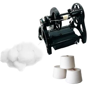 Electric Spinning Wheel for Fiber Spinning DIY Studio - Stepless Speed 12V Mini Spinning Wheel Wool with 3 Small Spools, 800RPM/min - Yarn Winding Machines,Black in Saudi Arabia