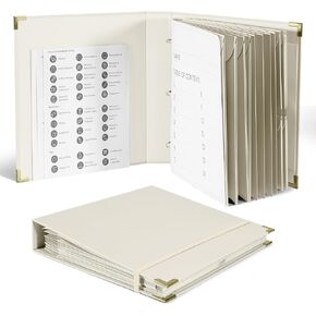 3-Ring Folder Organize Sturdy Hardboard Important Document Organizer with Expanding Pockets for Home, School, Office Use in Saudi Arabia