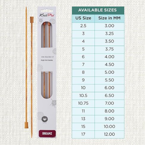 KnitPro Dreamz Single Pointed Needles 12" (30cm) | US Size 15 (10mm) in Saudi Arabia