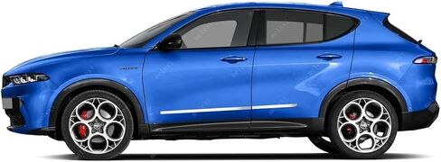 MELEXI كروم باب جانبي MOLDING 4 أبواب 4 قطع S.Steel متوافق مع ALFA Romeo TONALE 2023 فصاعدًا in Kuwait